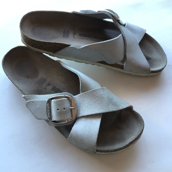 Birkenstock Big Buckle Silver Slide On Sandals 40 - Picture 12 of 12